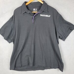 Taco Bell Fast Food Employee Uniform Polo Shirt Mens XL Black Logo Cotton‎